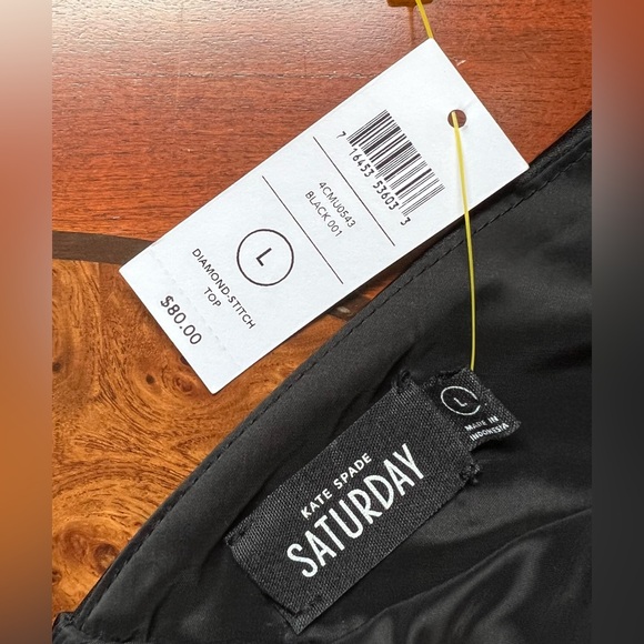 Kate Spade Saturday Scuba Diamond Stitch Neoprene Top, Size L NWT - Picture 5 of 7